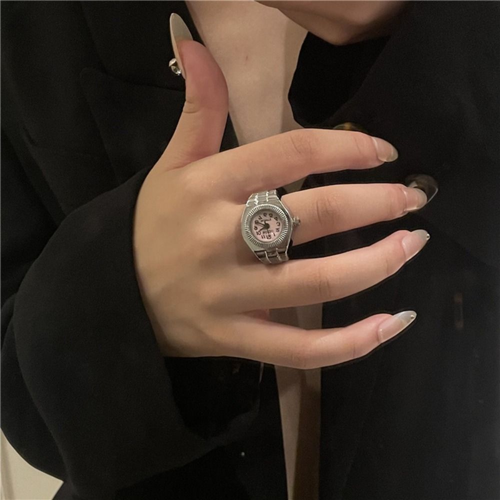 Canvas Strap Watch - Punk Mini Finger Watch Rings Alloy