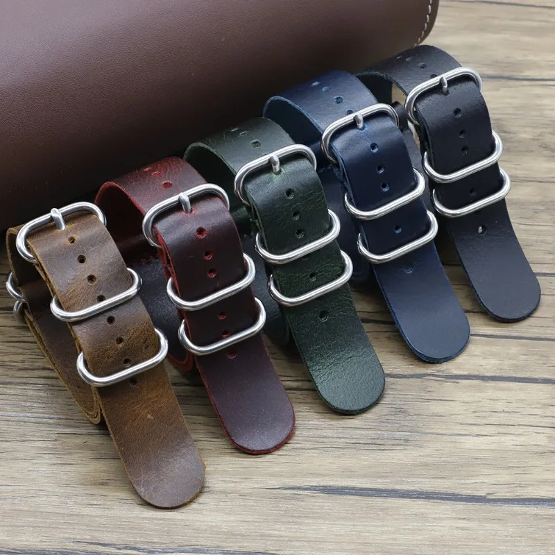 Vintage Genuine Leather Watch  - Nato Strap Nylon review and price