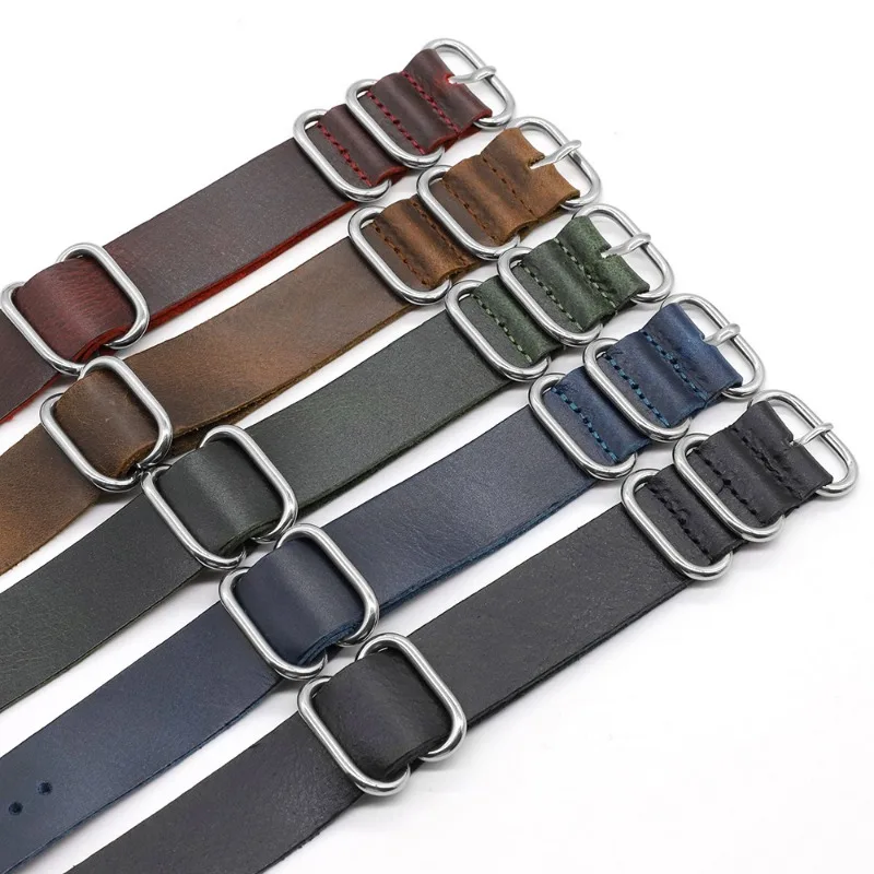 Vintage Genuine Leather Watch  - Nato Strap Nylon review and price