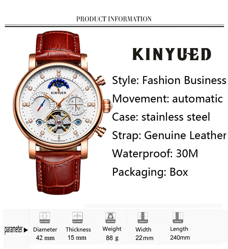 Luxury Brand KINYUED Automatic - Rolex Watch Daytona review and price